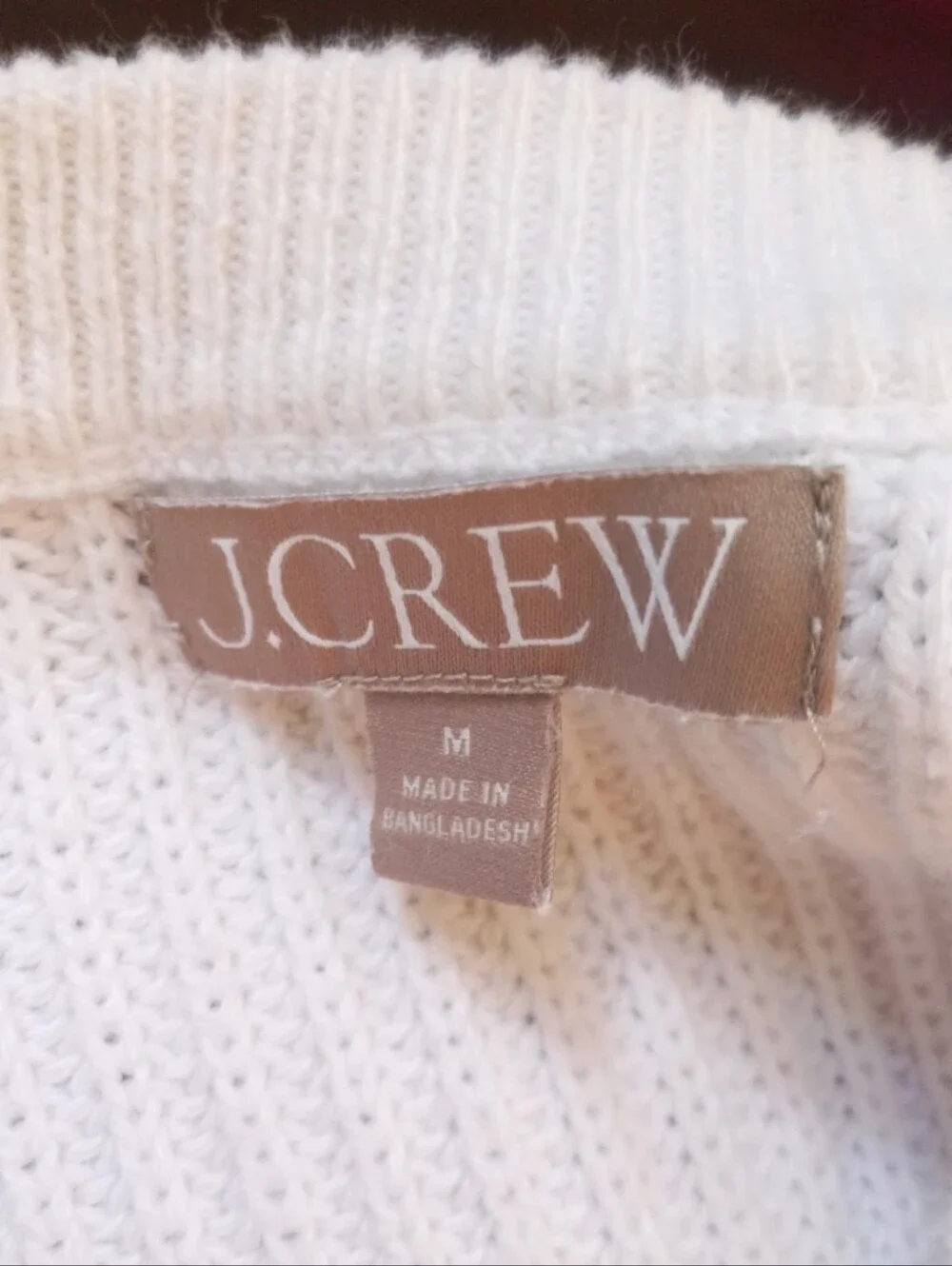 J. Crew white combed knit 100% cotton crewneck sweater